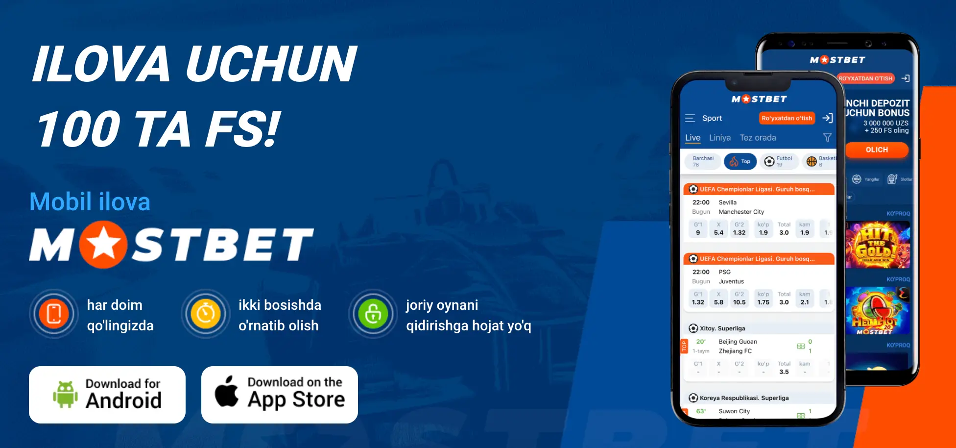 MostBet kazino APK o‘zbek tilidagi yuklab olish usullari tasvirlangan.