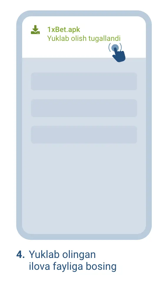 1xBet Android APK yuklab olish ekrani 4-bosqich