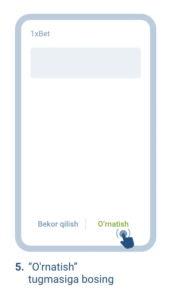 1xBet Android APK yuklab olish ekrani 5-bosqich
