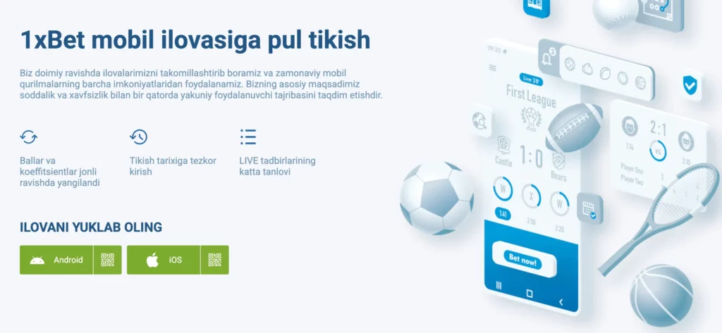 iOS foydalanuvchilari uchun 1xBet iPhone ilovasini yuklab olish havolasi