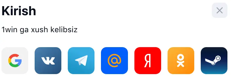 Available social media channels for 1Win UZ Login