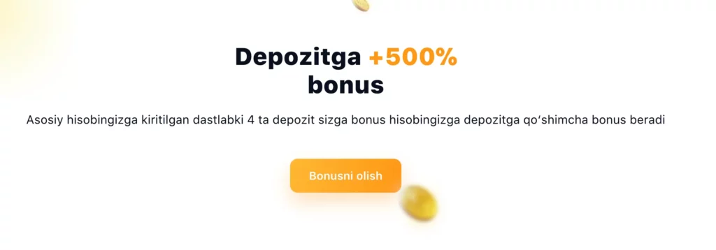 1Win Casino promo-sahifasi 4 depozir boʻyicha 500% xush kelibsiz bonusini taklif etadi.