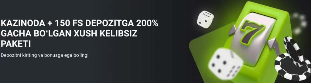 Win Win Uzbekistan 200% xush kelibsiz bonusi tafsilotlari, depozit mosligi va 150 ta bepul aylanish.