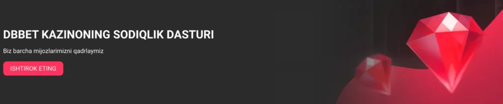DBbet Casino-ning O‘zbekiston foydalanuvchilari uchun mo‘ljallangan Lucky Friday qayta yuklash bonusi bannerining skrinshoti.