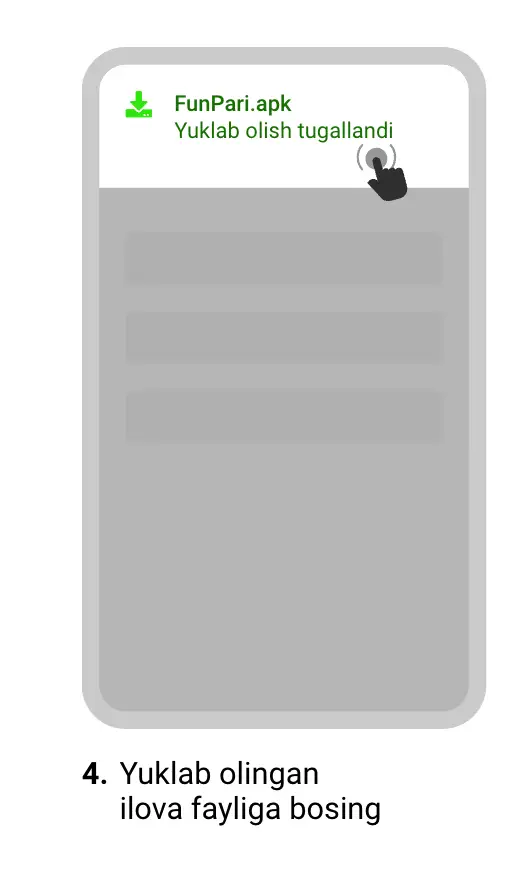 FunPari Android apk yuklab olish oynasi — 4-bosqich