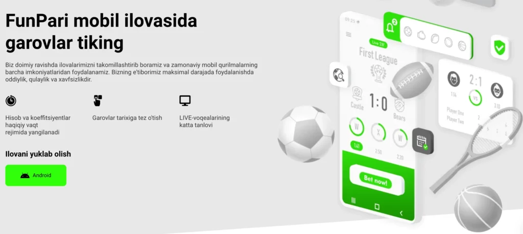 O‘zbekistonda FunPari mobil ilovasini yuklab olish usullari