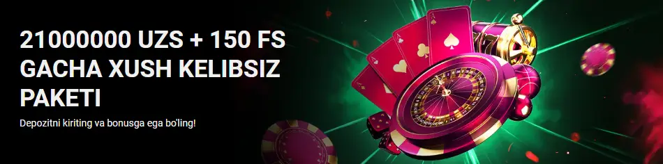 Kazino o‘yinchilari uchun depozit bonusi va bepul spinlar aks etgan FunPari xush kelibsiz bonusi oynasi