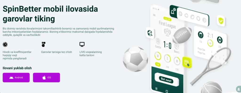 Opcje pobierania aplikacji Spinbetter na różnych urządzeniach