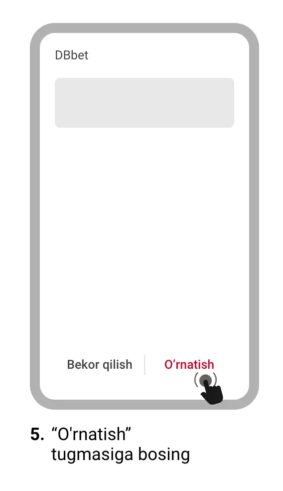 DBbet kazino ilovasi uchun Android o‘rnatish oynasi