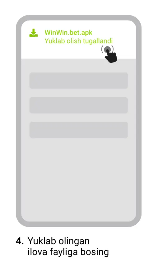 Android yuklamalar papkasida WinWin APK fayli o‘rnatishga tayyor holatda