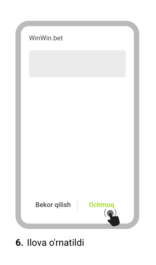 Android bosh ekranida WinWin Bet Casino ilovasi ikonkasi