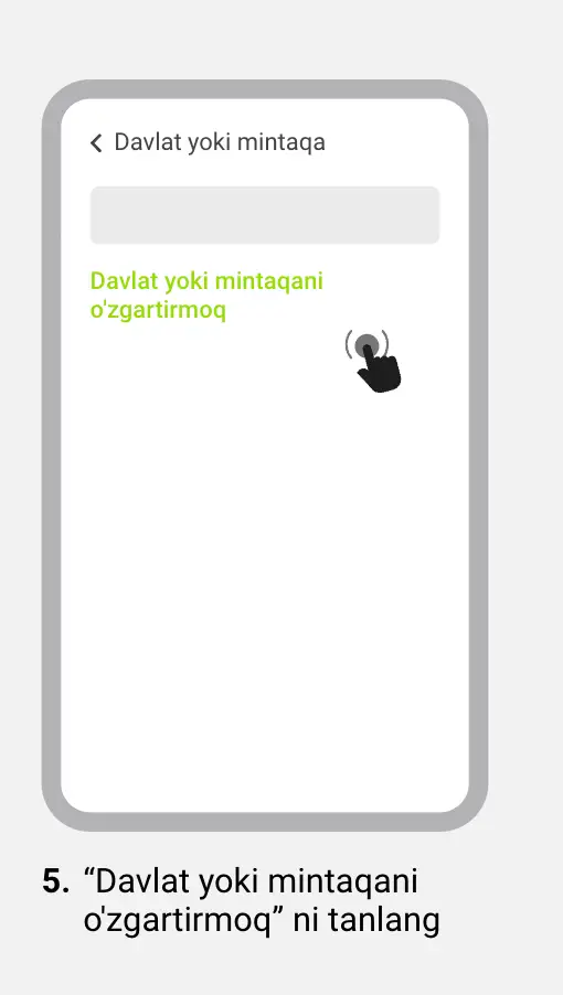 WinWin Bet app o‘rnatish uchun App Store mamlakatini o‘zgartirish opsiyasi tanlangan