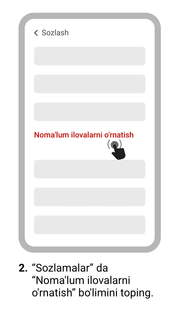 YohohoBet apk uchun Android xavfsizlik sozlamalarida “noma’lum manbaalardan o‘rnatish” opsiyasi ekrani