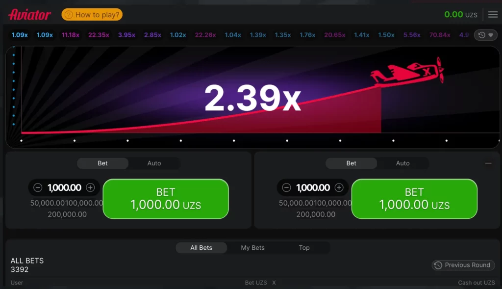 1Win Aviator o‘yini, real pul tikish va yutuqni naqd qilish imkoniyati.